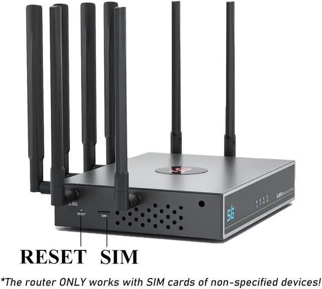 Alt view image 5 of 5 - UOTEK 5G SIM Card Router CPE, WiFi 6 Router 5G Modem Dual Band NSA SA with SIM Card Slot for Smarthome Office Indoor High Speeed Wireless Router