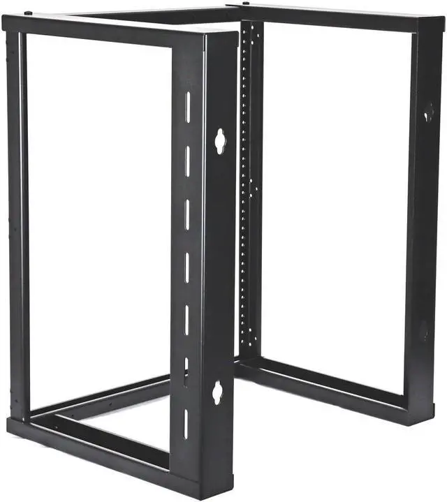 Alt view image 3 of 4 - AEONS 12U Open Frame Wall Mount 19-Inch IT Network Server A/V Equipment Rack 16" Depth 12-24 Threaded 2-Post Mounting, Black