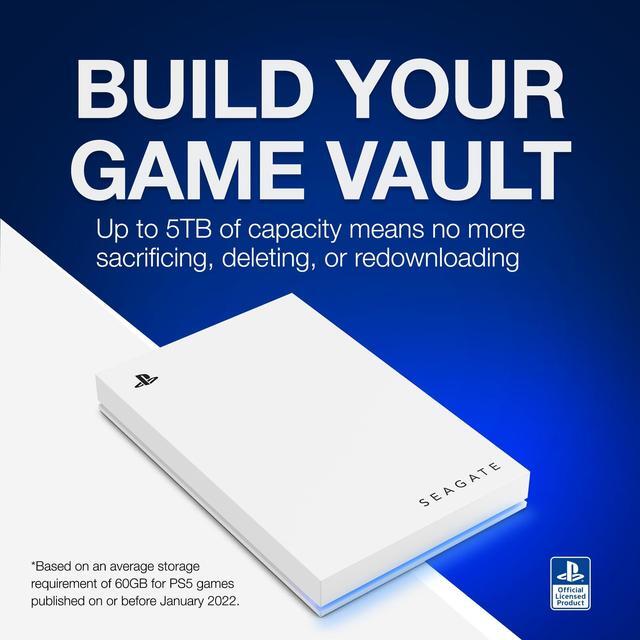 Alt view image 4 of 5 - Seagate Game Drive for PS5 2TB External HDD - USB 3.0, Officially Licensed, Blue LED (STLV2000101)