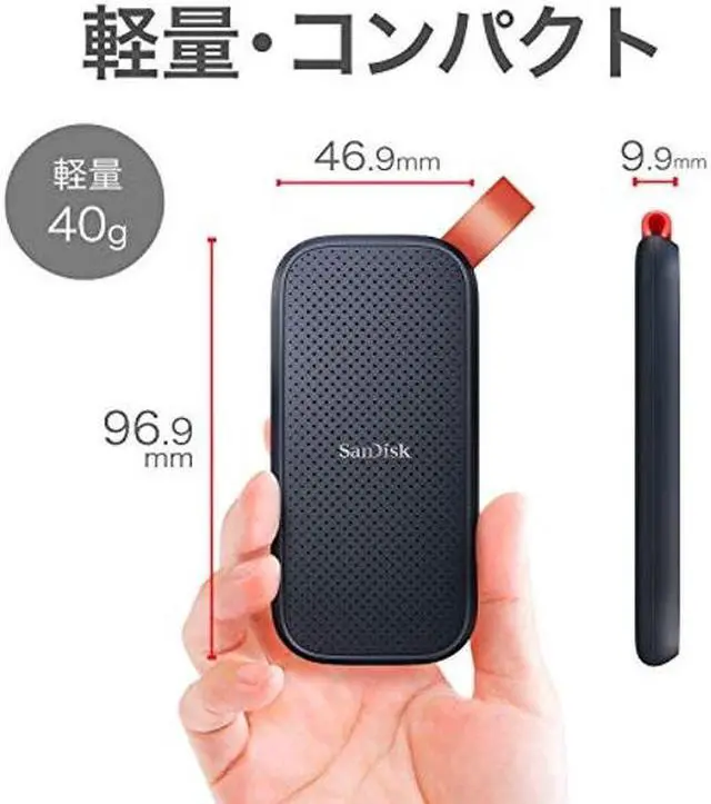 Alt view image 4 of 5 - SanDisk SSD External 2TB USB 3.2 Gen2 Read Up to 520MB/s SDSSDE30-2T00-GH25 Portable SSD Win Mac PS4 Eco Packaging