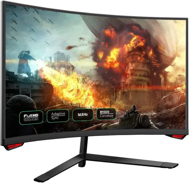 Main image of Fiodio 24'' 165Hz Refresh Rate Curved Monitor Full HD 1080P with HDMI Display Ports, VESA Compatible, Free-Tearing Eye Care Monitor for Home Office and Gaming (DP Cable Included)