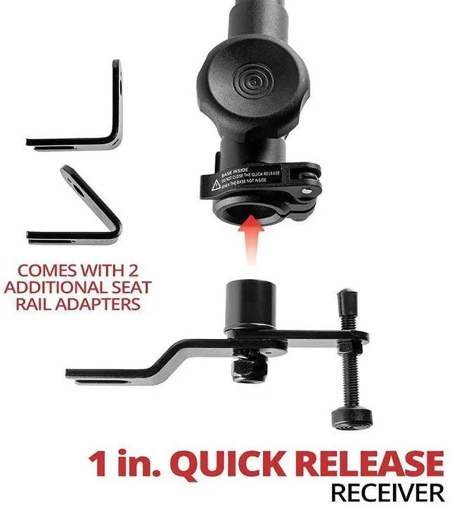 Alt view image 4 of 5 - Heavy Duty Tablet Truck Mount | Telescoping 20"-30" Seat Rail Mount | Works with Most Trucks and Vehicles with Accessible Floor Bolt