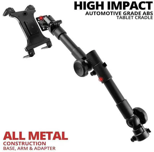 Alt view image 5 of 5 - Heavy Duty Tablet Truck Mount | Telescoping 20"-30" Seat Rail Mount | Works with Most Trucks and Vehicles with Accessible Floor Bolt