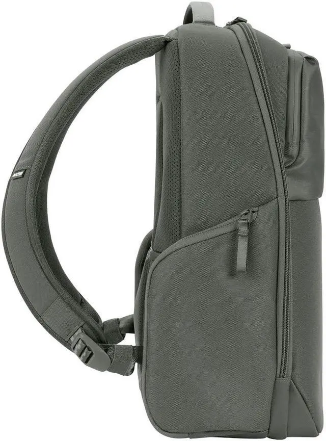 Alt view image 2 of 5 - Incase A.R.C. Daypack - Everyday Backpack & Laptop Bag, 24L Main Pocket,16inch Faux Fur Laptop Compartment, Easy Access RFID Organization Pocket, Two Side Zippered Pockets - Smoked Ivy