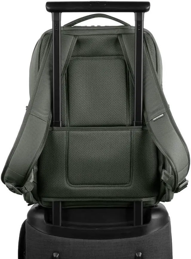Alt view image 5 of 5 - Incase A.R.C. Daypack - Everyday Backpack & Laptop Bag, 24L Main Pocket,16inch Faux Fur Laptop Compartment, Easy Access RFID Organization Pocket, Two Side Zippered Pockets - Smoked Ivy