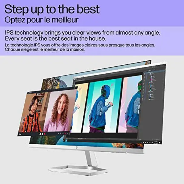 Alt view image 5 of 5 - HP 24-inch FHD Monitor with AMD FreeSync Technology (2021 Model, M24fw),Silver, 15.62"D x 21.09"W x 6.97"H
