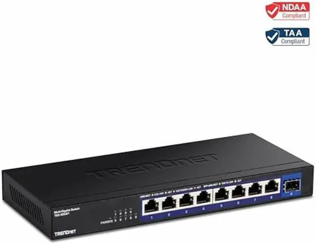 Alt view image 5 of 5 - TRENDnet 9-Port Unmanaged 2.5G Switch with 10G SFP+Port, TEG-S5091, 8 x 2.5GBASE-T Ports, 60Gbps SwitchingCapacity, Fanless, Wall Mountable,Lifetime Protection,Black