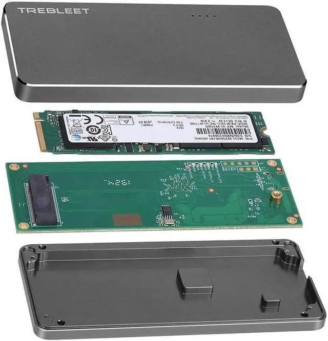 Alt view image 5 of 5 - TREBLEET USB4 SSD Enclosure Compatible with Thunderbolt 3, Thunderbolt 4, 40Gbps to NVME M.2 2280 Hard Drive Case,Compatible with New M1 CPU