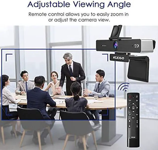 Alt view image 3 of 5 - NexiGo Zoom Certified, N950P 4K Zoomable Webcam with Remote Control, Sony_Starvis Sensor, 5X Digital Zoom, Pro Web Camera with Dual Stereo Mics, for Zoom Skype Teams Twitch