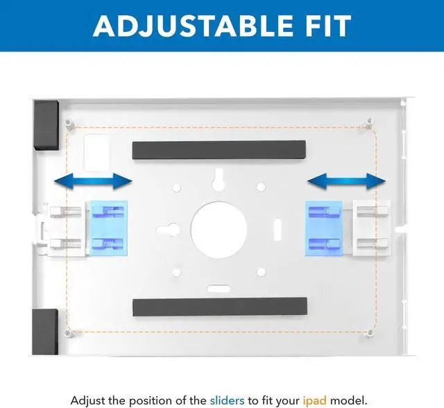 Alt view image 5 of 5 - Mount-It! Anti-Theft Floor Stand Compatible with iPad, Contact-Less Kiosk with Universal Enclosure for iPads, Adjustable Locking Secure Tablet Mount for iPad Gen 7 to 10, iPad Pro, iPad Air, White