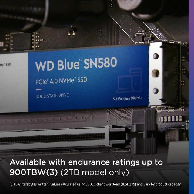 Alt view image 5 of 5 - Western Digital 2TB WD Blue SN580 NVMe Internal Solid State Drive SSD - Gen4 x4 PCIe 16Gb/s, M.2 2280, Up to 4,150 MB/s - WDS200T3B0E