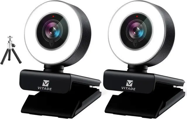 Main image of VITADE 960A PC Webcam for Streaming HD 1080P, 960A Webcam 1080P with Microphone & Ring Light (Tripod Included)