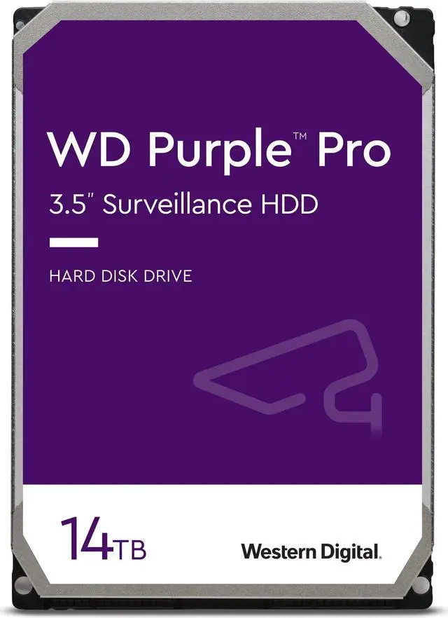 Main image of Western Digital 14TB WD Purple Pro Surveillance Internal Hard Drive HDD - SATA 6 Gb/s, 512 MB Cache, 3.5" - WD141PURP