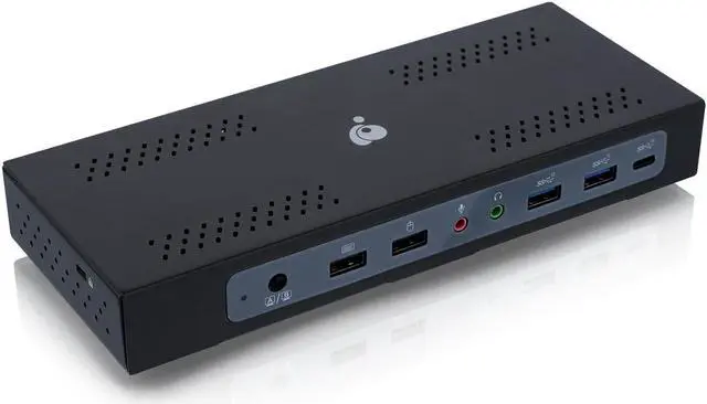 Main image of IOGEAR Dock Pro Duo USB-C Docking Station, KVM, Triple View, 100W PD, 4K, HDMI, DP-Alt Mode, Displayport, USB-A Gen 2, USB-C Gen 2, Displaylink, TAA Compliant, Windows 10 11, Mac, GUD3CDHTAA