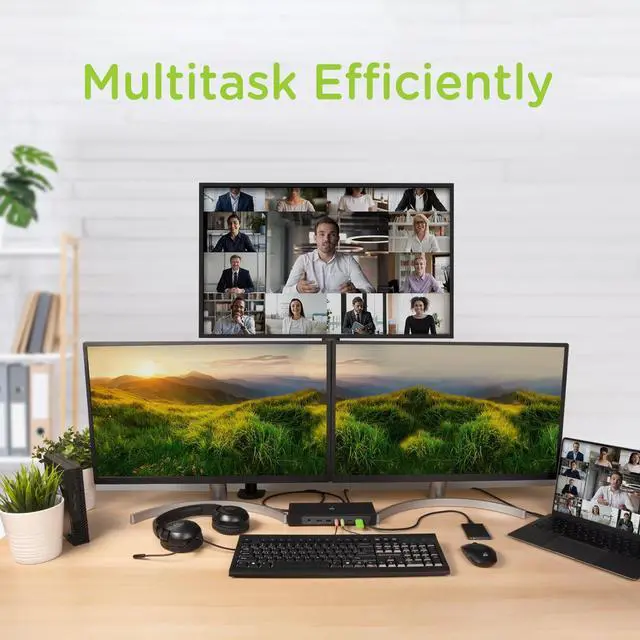 Alt view image 4 of 5 - IOGEAR Dock Pro Duo USB-C Docking Station, KVM, Triple View, 100W PD, 4K, HDMI, DP-Alt Mode, Displayport, USB-A Gen 2, USB-C Gen 2, Displaylink, TAA Compliant, Windows 10 11, Mac, GUD3CDHTAA