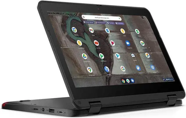 Main image of Lenovo 500e Chromebook Gen 3 82JB003XUS 11.6" Touchscreen Convertible 2 in 1 Chromebook - HD - 1366 x 768 - Intel Celeron N4500 Dual-core (2 Core) 1.10 GHz - 4 GB Total RAM - 4 GB On-Board Memory -
