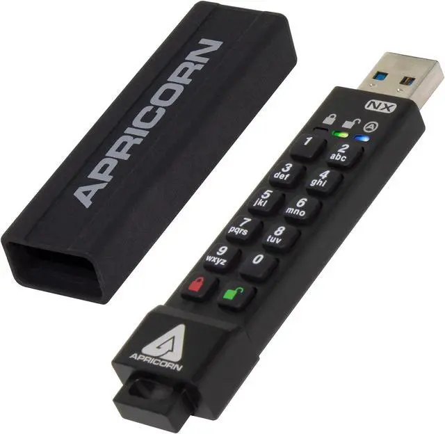 Main image of Apricorn Aegis Secure Key 3 NX 64GB 256-bit Encrypted FIPS 140-2 Level 3 Validated Secure USB 3.0 Flash Drive, ASK3-NX-64GB, black