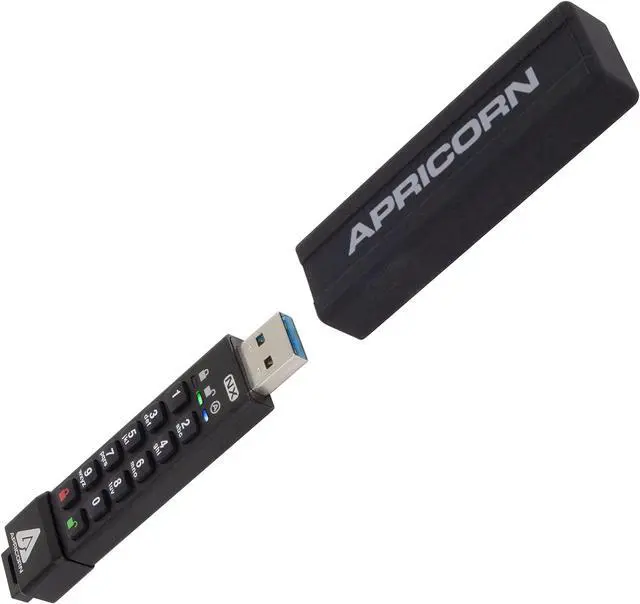 Alt view image 2 of 5 - Apricorn Aegis Secure Key 3 NX 64GB 256-bit Encrypted FIPS 140-2 Level 3 Validated Secure USB 3.0 Flash Drive, ASK3-NX-64GB, black