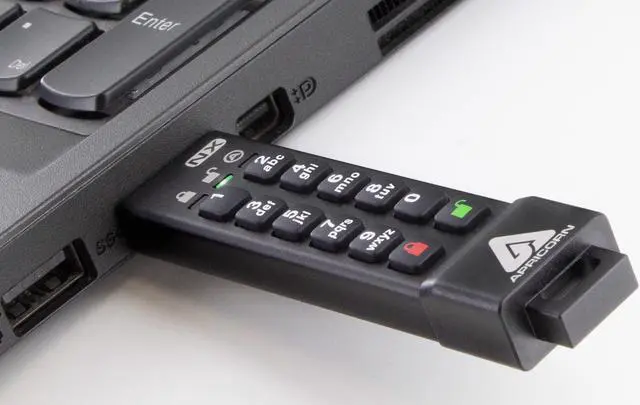 Alt view image 5 of 5 - Apricorn Aegis Secure Key 3 NX 64GB 256-bit Encrypted FIPS 140-2 Level 3 Validated Secure USB 3.0 Flash Drive, ASK3-NX-64GB, black