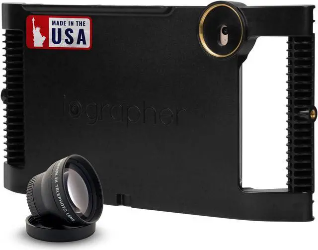 Main image of iOgrapher Filmmaking and Photography Accessories - Bundle of (1) 2X Zoom Telephoto Lens, (1) 37mm Wide Angle Lens & iPad Tripod Mount Case - Fits iPad 10.5 Pro, 10.5 Air 3, 10.2-7th, 8th, & 9th Gen