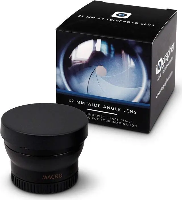 Alt view image 4 of 5 - iOgrapher Filmmaking and Photography Accessories - Bundle of (1) 37mm 2X Zoom Telephoto Lens, (1) 37mm Wide Angle Lens & iPad Tripod Mount Case - Fits iPad Air 1 & 2, 9.7 Pro, 9.7 5th & 6th Gen Plus