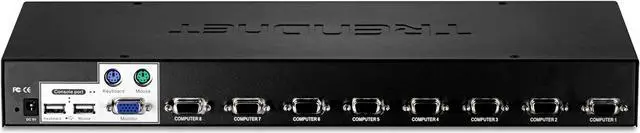 Alt view image 3 of 3 - TRENDnet 8-Port USB/PS2 Rack Mount KVM Switch, TK-803R, VGA & USB Connection, Supports USB & PS/2 Connections, Device Monitoring, Auto Scan, Audible Feedback, Control up to 8 Computers/Servers