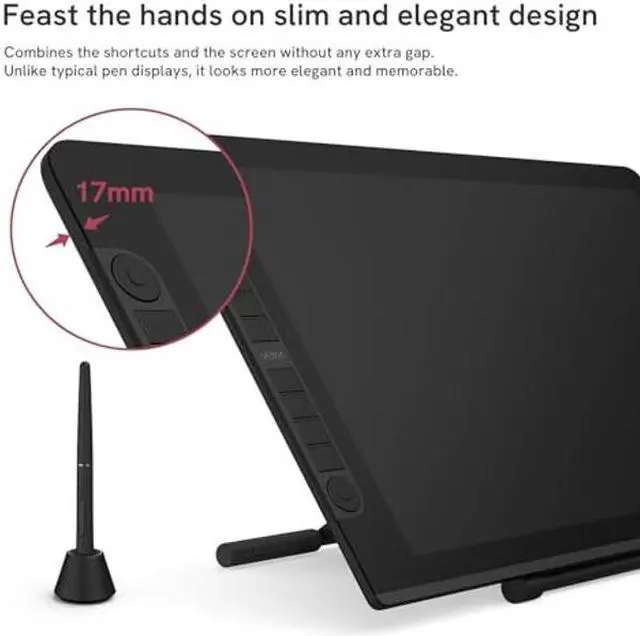 Alt view image 3 of 5 - Drawing Tablet with Screen,VEIKK VK2200PRO Drawing Monitor,21.5 Inch Full-Laminated Screen,with 2 Customized Quick Dials,8 Shortcut Keys and Adjustable Stand (92% NTSC,+-60deg Tilt Function,120% sRGB)