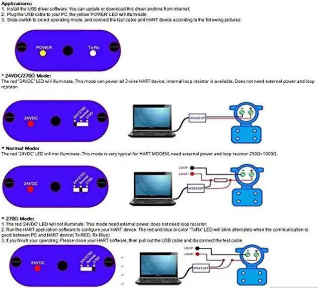 Alt view image 3 of 5 - Full Version USB Hart Modem WS232UP Hart -USB Modem Hart Transmitter With Built-in 24VDC & Loop Resistor For All HART Device