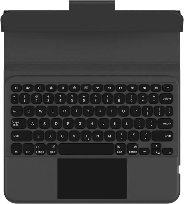 Alt view image 4 of 4 - URBAN ARMOR GEAR UAG Designed for iPad 10.2" 9th/8th/7th Gen Case with Detachable Keyboard Black/Ash English, Rugged Bluetooth Wireless Keyboard Multi-Touch Trackpad Backlit Keys Smart Cover Folio