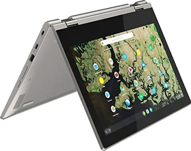 Alt view image 5 of 5 - Lenovo C340 11 Convertible 2-in-1 Chromebook, Intel Celeron N4000, 4 GB RAM, 32GB eMMC, 11.6-inch HD Touch Screen Display, Chrome OS, 802.11ac, Bluetooth, Platinum Grey, W/Silmarils Accessories