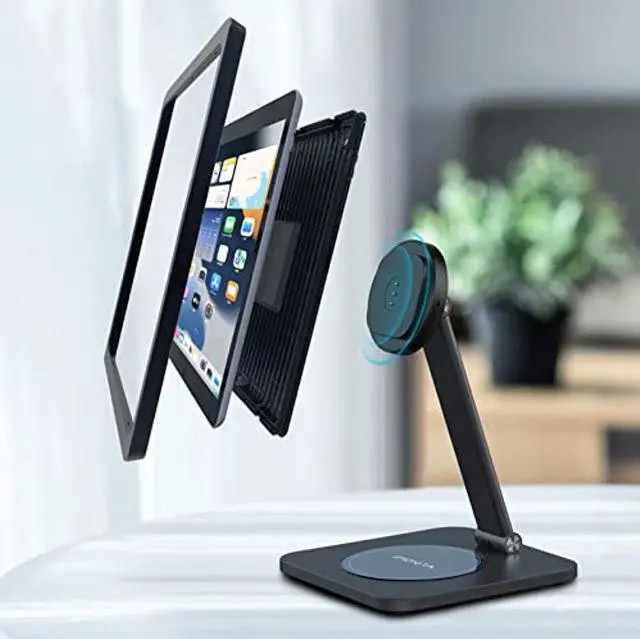 Alt view image 2 of 4 - EMONITA Magnetic Stand with Charging Case for 2022 iPad 10.9 Inch 10th Gen. 18W USB C Fast Charging Cable Included, Foldable L Shape, Strong Magnets, 360 Rotation, 90 Tilt