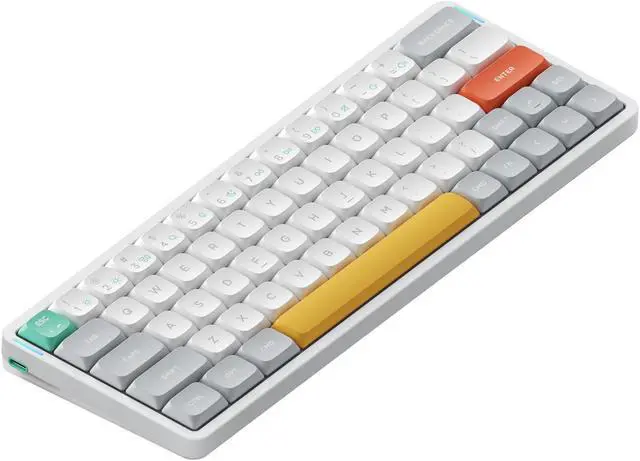 Main image of nuphy Air60 V2 Portable Wireless Keyboard 60% Low Profile Mechanical Keyboard Support QMK/VIA Compatible with Windows/mac OS/Linux Supports Bluetooth 5.1/2.4GHz/USB-C White-Gateron Wisteria Switch