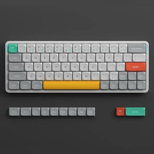 Alt view image 5 of 5 - nuphy Air60 V2 Portable Wireless Keyboard 60% Low Profile Mechanical Keyboard Support QMK/VIA Compatible with Windows/mac OS/Linux Supports Bluetooth 5.1/2.4GHz/USB-C White-Gateron Wisteria Switch
