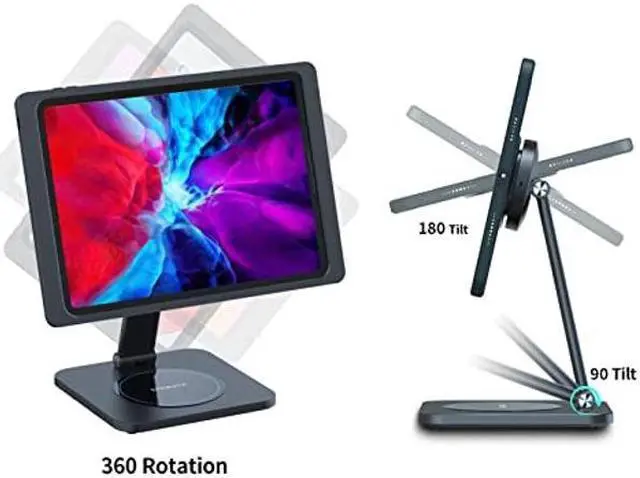 Alt view image 3 of 5 - EMONITA Magnetic Stand with Charging Case for iPad Air 10.9", iPad Pro 11". 18W USB C Fast Charging Cable Included, Foldable L Shape, Strong Magnets, 360 Rotation, 90 Tilt