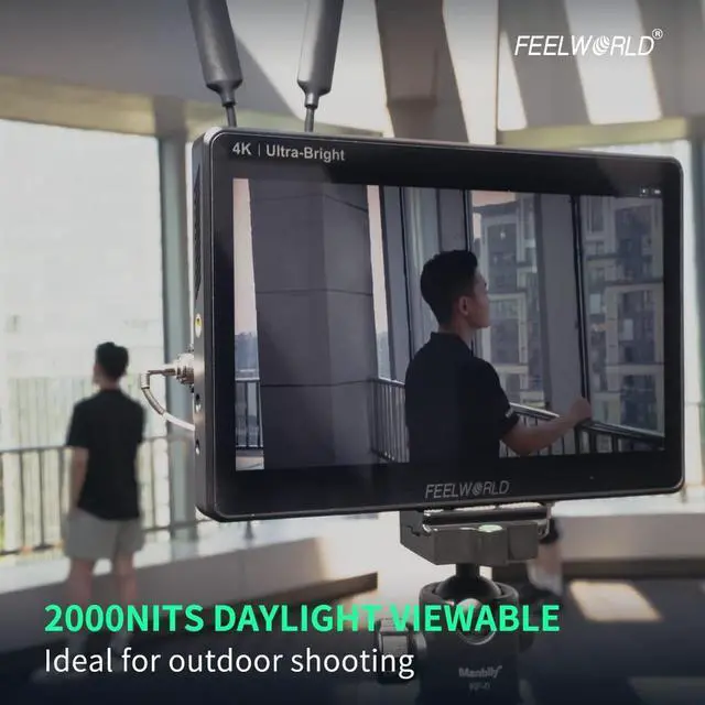 Alt view image 2 of 5 - FEELWORLD LUT11S 10.1 Inch 2000nit Ultra Bright Camera Field DSLR Monitor with Touchscreen Waveform LUT F970 Install and Power Kit HDMI SDI Input Output