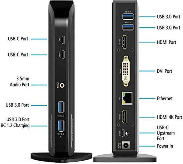 Alt view image 4 of 5 - Diamond Multimedia DS3900PD Diamond Multimedia Triple Display 4K Universal Type-C Docking Station with Power Delivery (65W) for Mac and Windows Equipped Type-C/Thunderbolt 3 Laptops