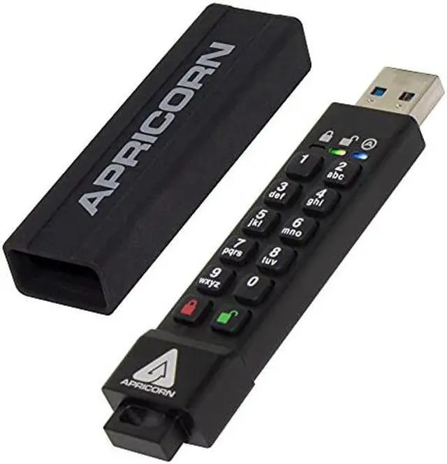 Main image of Apricorn 64GB Aegis Secure Key 3Z 256-bit AES XTS Hardware Encrypted FIPS 140-2 Level 3 Validated Secure USB 3.0 Flash Drive (ASK3Z-64GB),Black