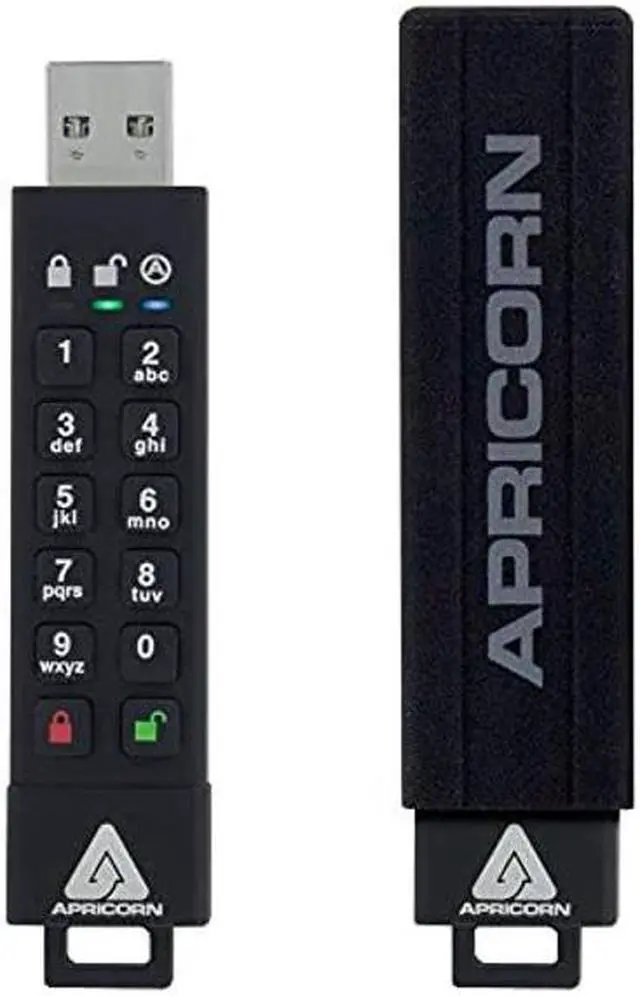 Alt view image 4 of 5 - Apricorn 64GB Aegis Secure Key 3Z 256-bit AES XTS Hardware Encrypted FIPS 140-2 Level 3 Validated Secure USB 3.0 Flash Drive (ASK3Z-64GB),Black