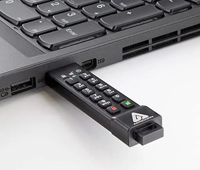 Alt view image 5 of 5 - Apricorn 64GB Aegis Secure Key 3Z 256-bit AES XTS Hardware Encrypted FIPS 140-2 Level 3 Validated Secure USB 3.0 Flash Drive (ASK3Z-64GB),Black