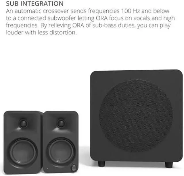 Alt view image 5 of 5 - Kanto ORAMB 100W Powered Reference Desktop Computer Speakers with Bluetooth 5.0 and USB-C Input | Bi-Amplified | 100 Hz Automatic Crossover | Reference Quality Sound | Pair | Black