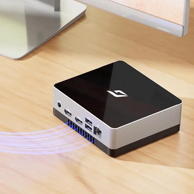 Alt view image 3 of 4 - CyberGeek Nano J1 Linux Mini PC, Intel N5095A Quad-Core, 4GB RAM, 256GB PCIe SSD, 4K Dual Display, WiFi, Type-C, RJ45, VESA, Ubuntu OS