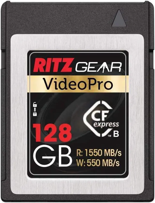 Alt view image 2 of 5 - Ritz Gear CFExpress Type B 128GB Card (1550/550 R/W), Compatible with Nikon, Panasonic & Canon DSLR Cameras. (Few Cameras Need a firmware Update for Compatible W CFExpress)+ Video Pro V90 SD Card