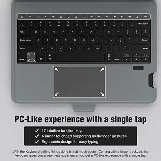 Alt view image 5 of 5 - Nillkin Galaxy Tab S8 Plus/S7 FE/S7 Plus Keyboard Case and iPad Pro 12.9 Case with Keyboard