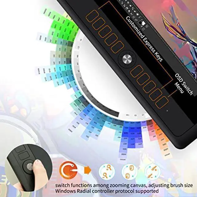 Alt view image 4 of 5 - GAOMON PD156Pro - 15.6" Drawing Tablet with Screen Full-Laminated 120% sRGB Pen Display with Dial Key & 10 Hotkeys, Battery-Free Stylus Art Tablet for Digital Drawing, Anime, Sketch, Graphic Design