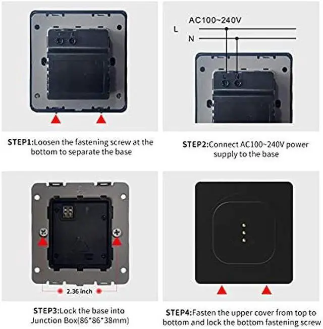 Alt view image 4 of 5 - EMONITA Magnetic Wall Mount with Charging Case for iPad 10.2" 7th / 8th / 9th Gen (2021/2020/2019). Upgraded 18W Quick Charge, Strong Magnets, 360 Rotation, in-Wall 86x86 Junction Box Included