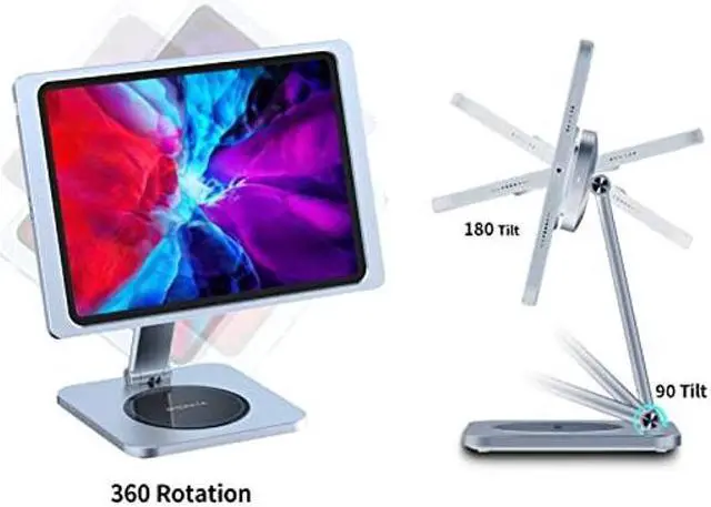 Alt view image 3 of 5 - EMONITA Magnetic Stand with Charging Case for iPad Pro 12.9" 3rd / 4th / 5th / 6th Gen. 18W USB C Fast Charging Cable Included, Foldable L Shape, Strong Magnets, 360 Rotation, 90 Tilt