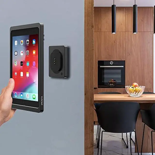 Alt view image 4 of 4 - EMONITA Magnetic Wall Mount with Charging Case for iPad 12.9" 3rd / 4th / 5th / 6th Gen. Upgraded 18W Quick Charge, Strong Magnets, 360 Rotation, in-Wall 86x86 Junction Box Included