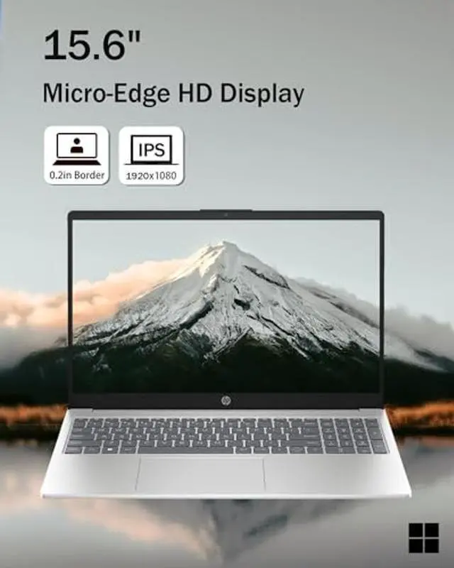 Alt view image 3 of 4 - HP Laptops 15.6 inch HD Display, Windows 11 Laptop Computer for Students and Business, Intel Quad-Core Pentium N200 (Beat i5-8250U), 8GB RAM, 128GB Storage, Natural Silver,Alpacatec 32GB USB Card
