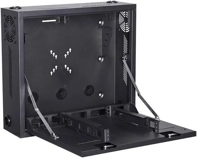 Main image of Kenuco Heavy Duty 16 Gauge Steel DVR Security Lockbox with Fan and Swing Open Top (18'' x 18'' x 5'' Black)