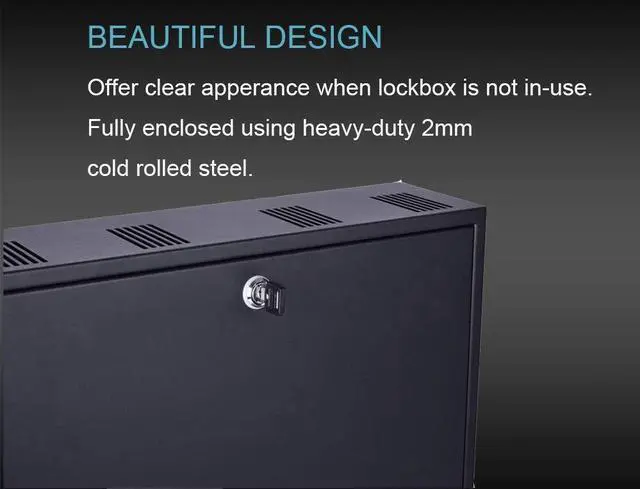 Alt view image 3 of 5 - Kenuco Heavy Duty 16 Gauge Steel DVR Security Lockbox with Fan and Swing Open Top (18'' x 18'' x 5'' Black)